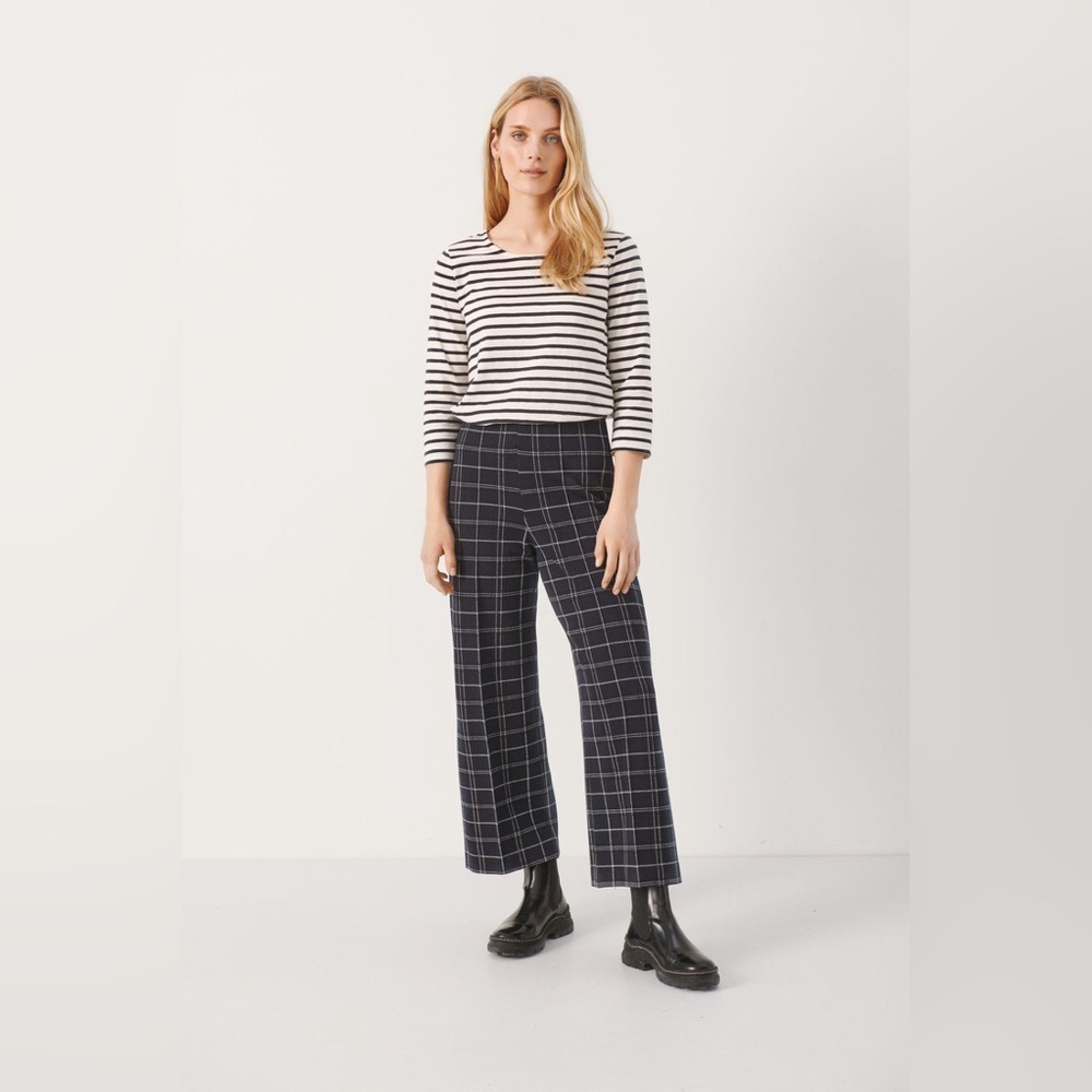 Part Two Ilisan Pant Navy Check